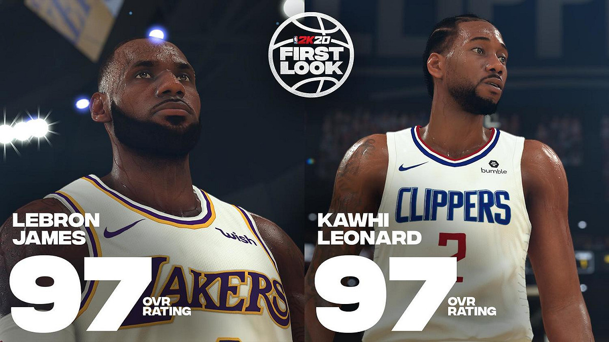 Kawhi  Leonard、LeBron James在NBA2K最新數值。 圖／取自NBA2K推特