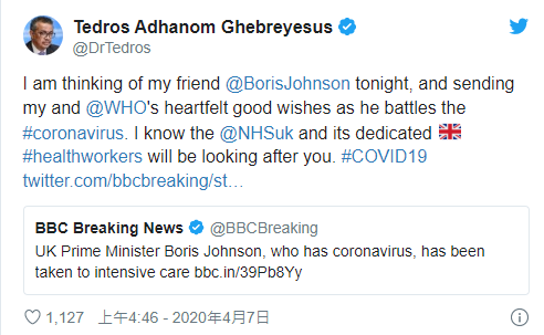譚德塞的祝福推文一出，馬上遭到國外網友群起撻伐。 圖：翻攝Tedros Adhanom Ghebreyesus推特