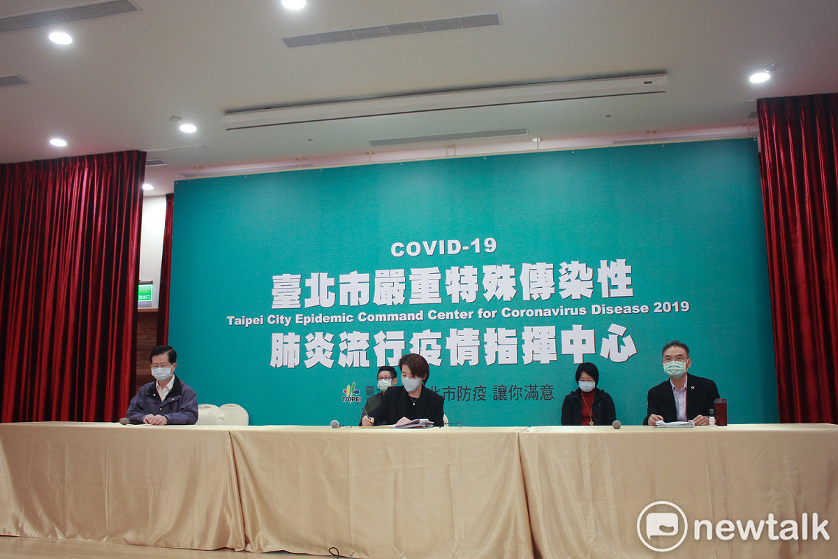 台北市政府升級疫情記者會規格。 圖：周煊惠 ／攝