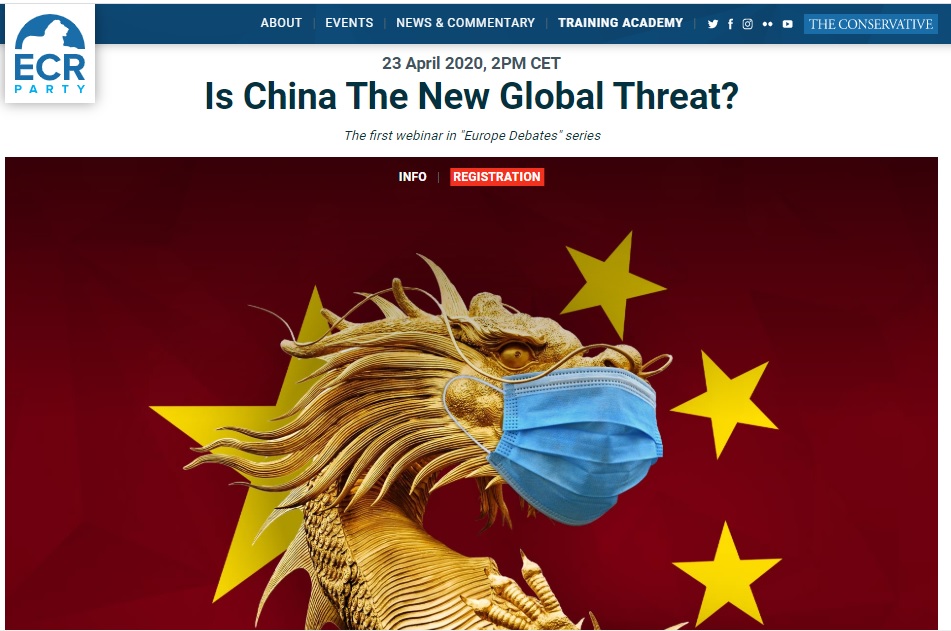 歐洲議會的保守派人士決定要好好跟中國算一筆帳。 圖：歐洲保守派和改革主義者黨團網頁