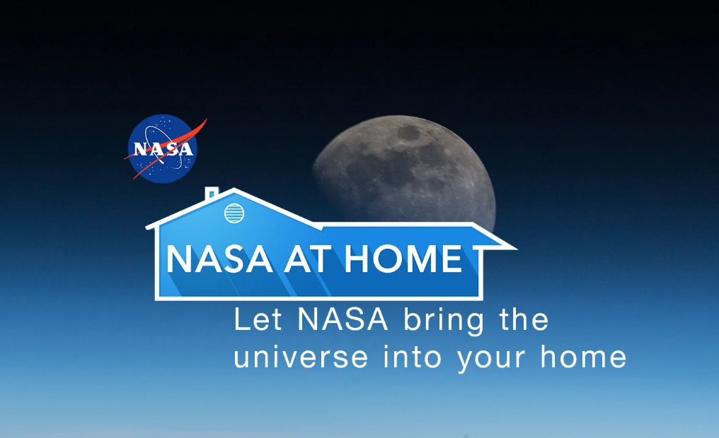 美國太空總署（NASA）近日推出NASA AT HOME網站，可讓人們在家中就能與知識互動。 圖：擷取自NASA AT HOME官網