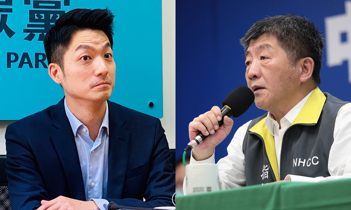 據《TVBS》21日公布的最新民調顯示，2022台北市長選舉若由蔣萬安（左）與陳時中角逐，支持度由蔣萬安領先。 圖 : 新頭殼合成