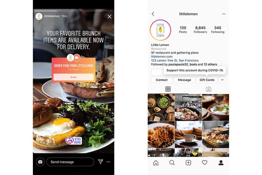 Instagram為了讓商業帳號在疫害時期，有機會與客戶互動並促進消費，允許商家新增站外連結。 圖：擷取自Instagram官網