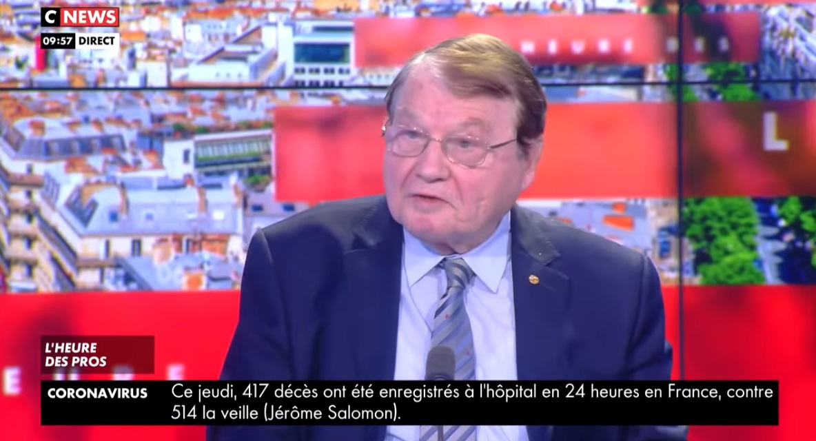 法國知名病毒學專家蒙坦耶（Luc Montagnier）16日驚爆新冠病毒非自然病毒。 圖/翻攝自YOUTUBE