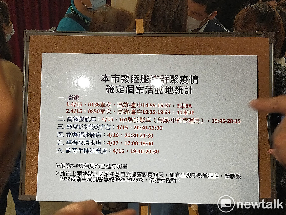中市府公布3確診個案活動地點。 唐復年/攝