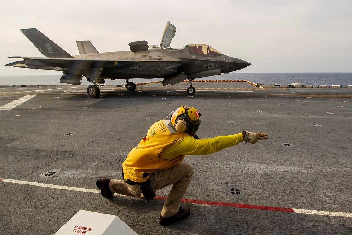 美國海軍陸戰隊F-35B戰鬥機。 圖：翻攝自美利堅號臉書