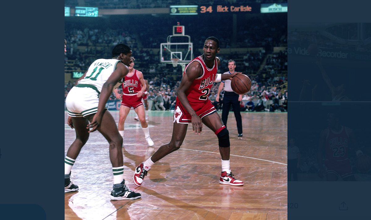 Michael Jordan季後賽63分仍為史上第一。 圖／取自公牛隊推特