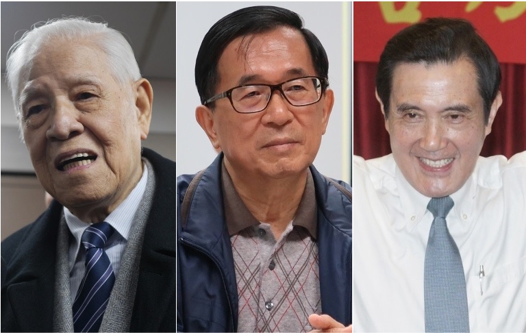 由左至右，前總統李登輝、陳水扁、馬英九。 圖：新頭殼合成