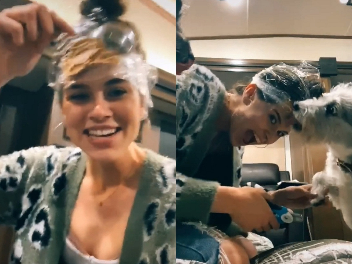 用吃的引開狗狗注意力，成功剪光所有指甲！ 圖／IG@linds.shelton