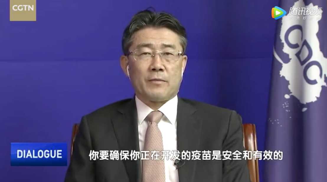 中國疾控中心主任高福。 圖：翻攝自「CGTN」