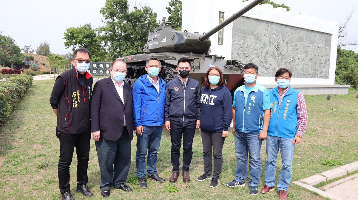 國民黨主席江啟臣今偕同秘書長李乾龍前往金門進行請益之旅。 圖：國民黨提供