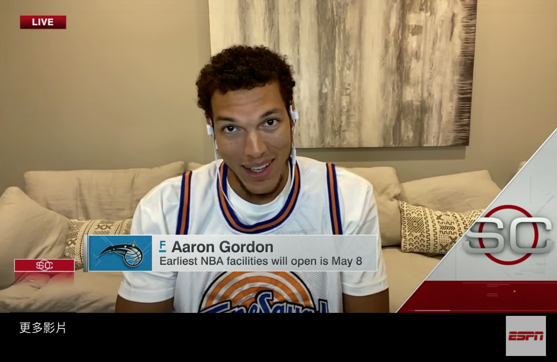 Aaron Gordon。 圖／翻攝自YOUTUBE