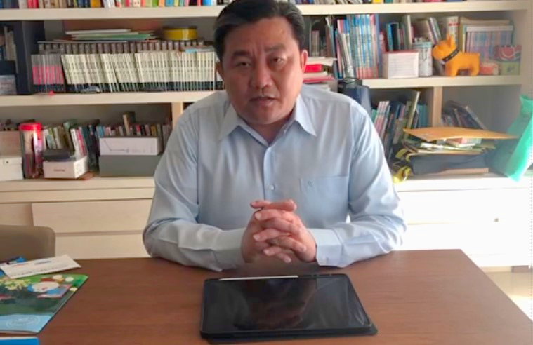 王定宇今天拍影片說明北韓議題的重要性。 圖：翻攝自王定宇臉書