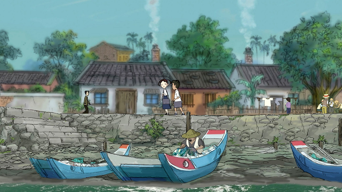 《阿雄與悉達多》大量出現老淡水的街景，透過手稿更顯細緻感。 圖：淡水古蹟博物館提供