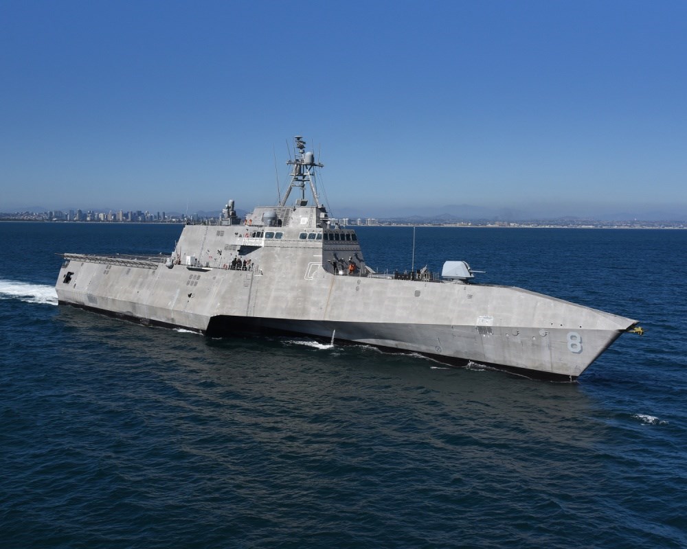 美國海軍太平洋艦隊證實濱海戰鬥艦蒙哥馬利號（圖）7日行經南海，並向北京喊話「中共必須停止對東南亞霸凌」。 （圖取自美國海軍網頁public.navy.mil）