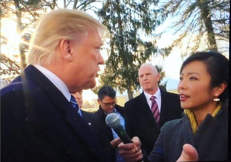 Weijia Jiang多次與川普正面交鋒。 圖：取自Weijia Jiang Instagram