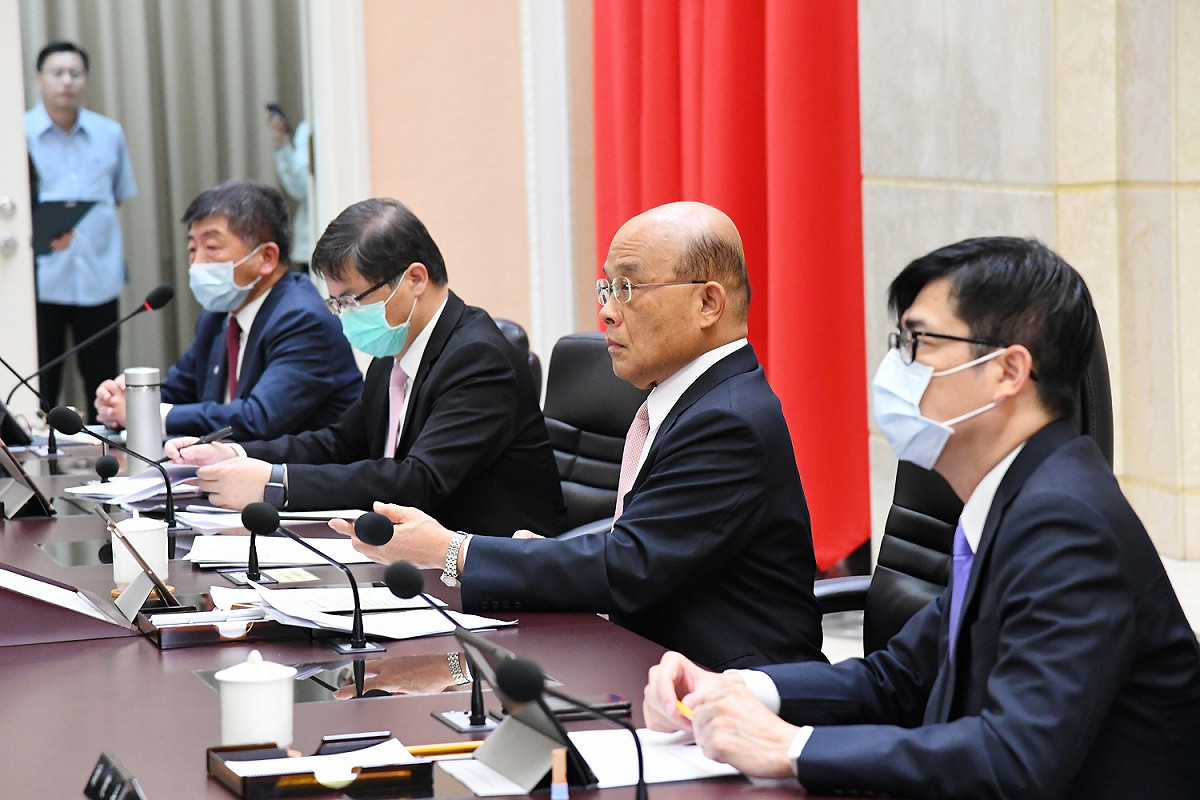 行政院長蘇貞昌今（14）天率閣員在院會進行總辭程序。 圖：行政院提供