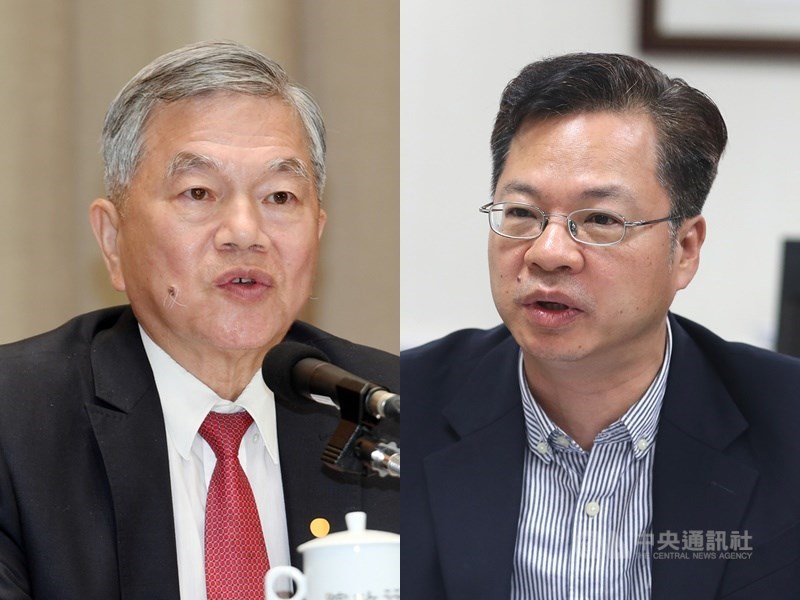 國發會主委由政委龔明鑫（右）接任；另外，主導口罩國家隊的經濟部長沈榮津（左）確定留任。 圖：中央社檔案照片