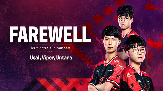 GRF戰隊與Viper、Ucal、Untara等三位選手合約結束並在雙方合意下不予續約。 圖：翻攝自Griffin twitter