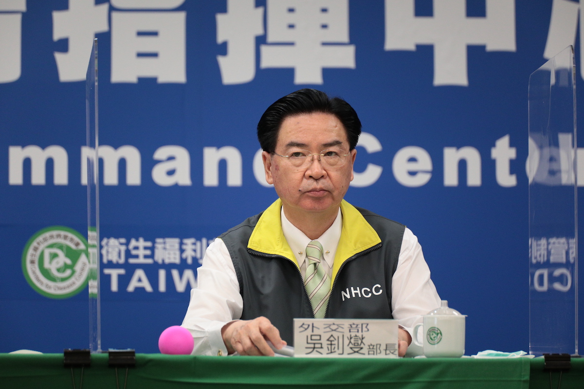 外交部長吳釗燮。 圖：中央流行疫情指揮中心／提供