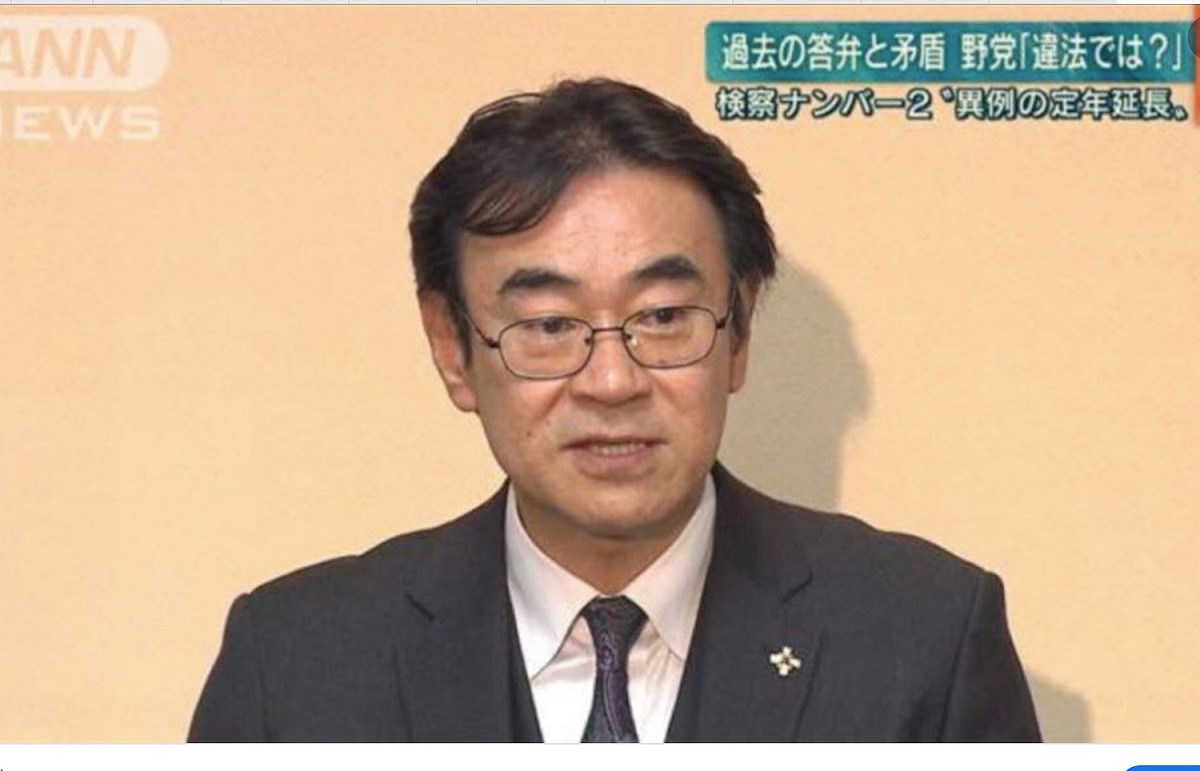 目前是日本檢方第二號人物的黑川弘務，安倍為了保身拼命要讓他當三年檢察總長。 圖：下載自ANN官網
