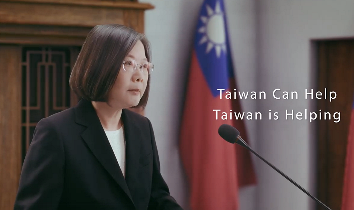 蔡英文今天發布一支影片，強調「台灣模式」，就是與全世界站在一起。 圖：翻攝自蔡英文臉書