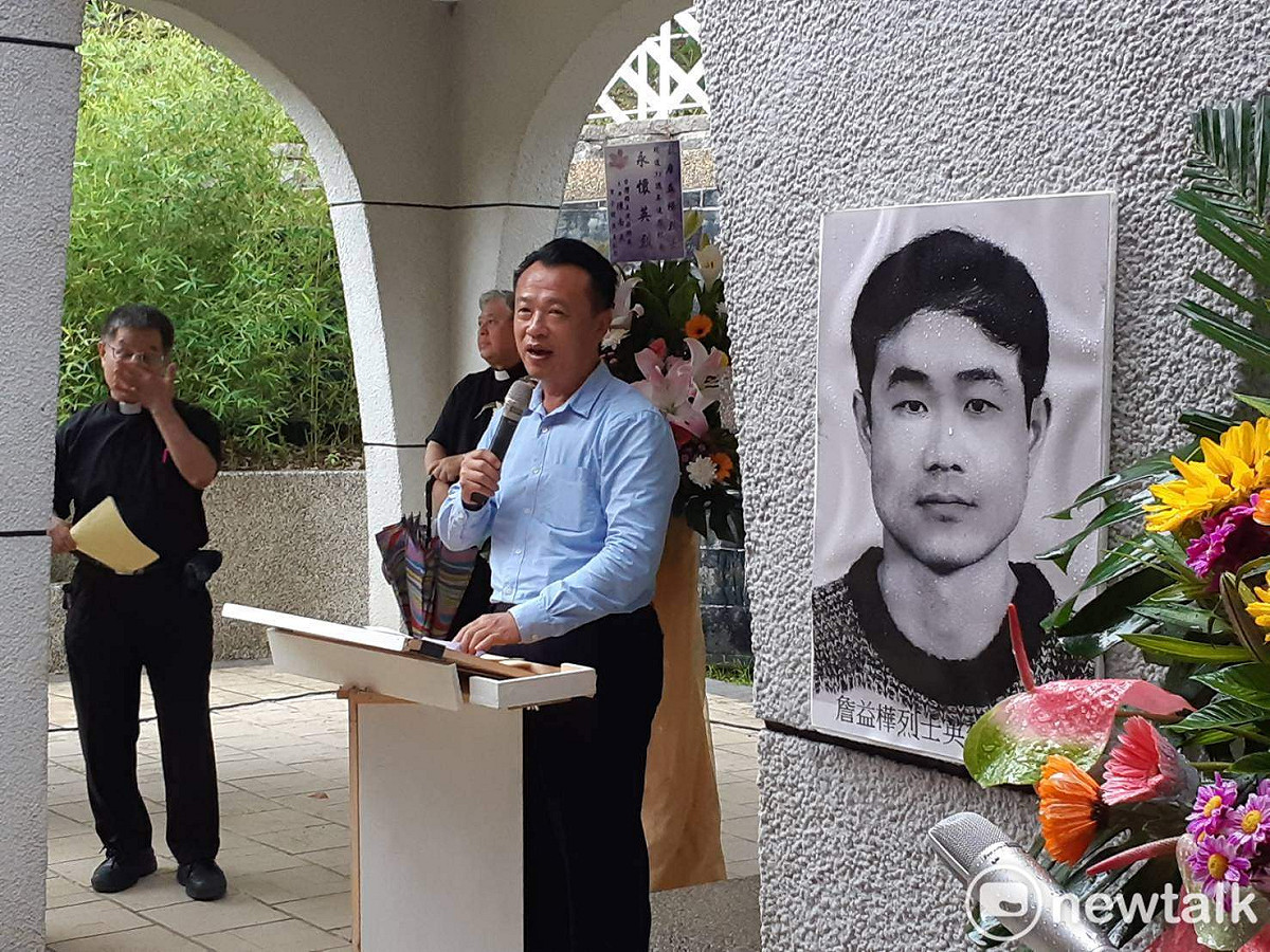 嘉義縣長翁章梁19日出席詹益樺殉道31週年紀念追思會。 圖：蔡坤龍/攝
