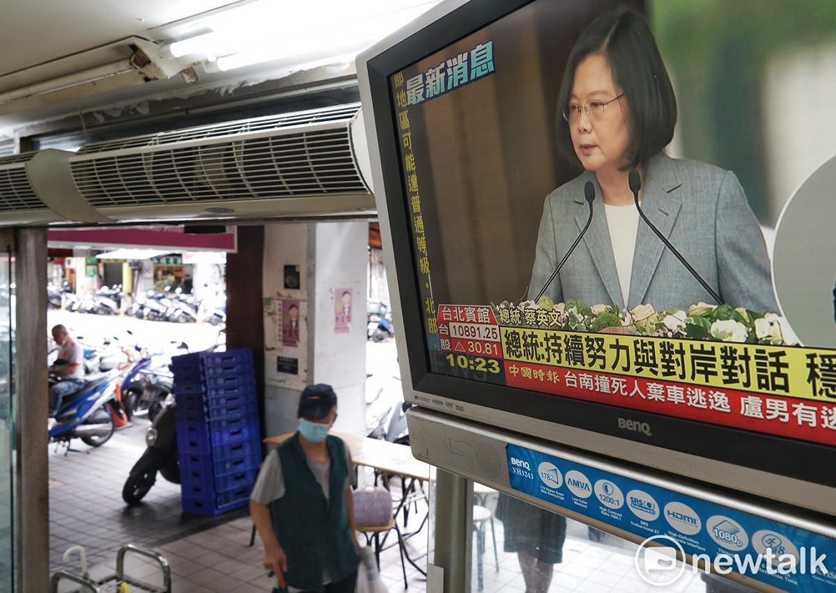 總統蔡英文在520就職典禮上重申對兩岸關係的態度，遭中國官方批判，「央視」甚至抨擊，蔡英文的談話「不及格」。 圖：張良一／攝