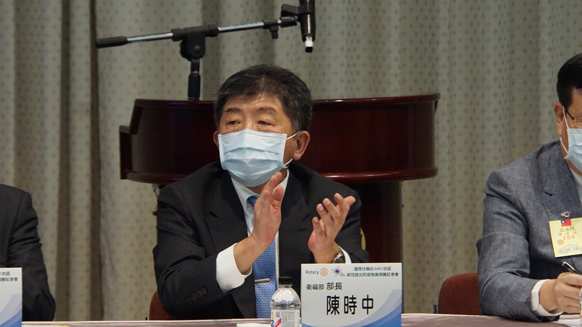 陳時中在參加國際扶輪3481區捐贈記者會。 圖:陳佩君/攝
