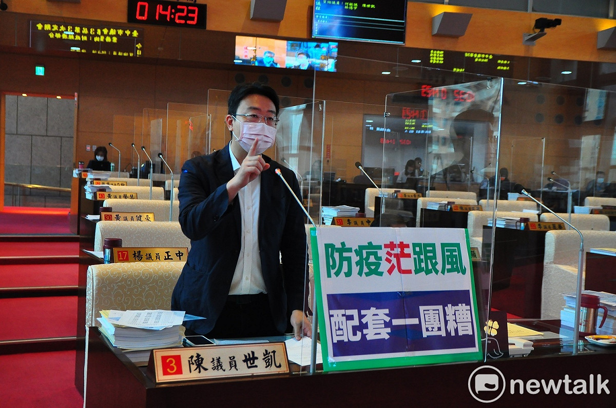 陳世凱批評中市府的防疫措施只會盲目跟風。 圖：唐復年/攝