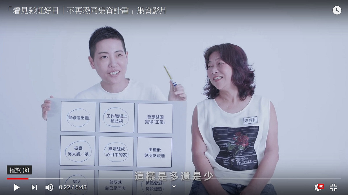 ｜不再恐同集資計畫」影片 圖：翻拍自不再恐同集資計畫影片