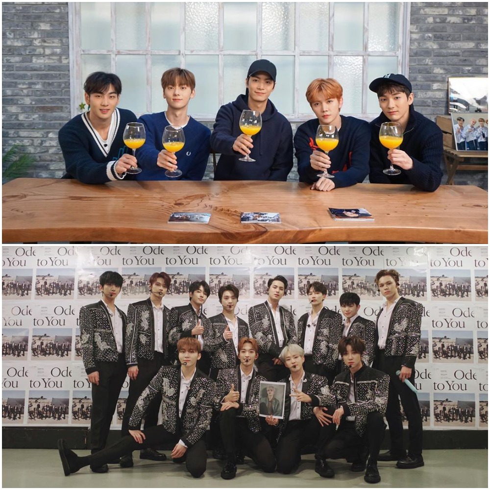 粉絲們相當期待Pledis旗下的大勢男團NU'EST(上)與SEVENTEEN(下)能和BTS有合作。 圖 : 翻攝自NU'EST、SEVENTEEN IG