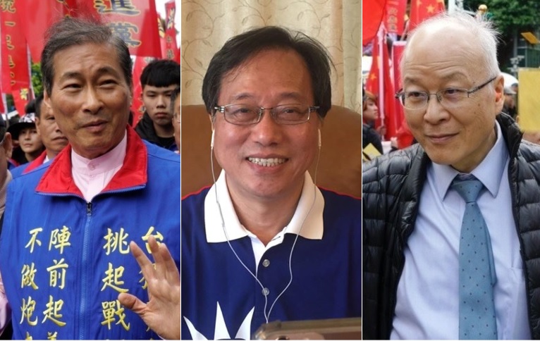 統促黨總裁張安樂、全國公務人員協會榮譽理事長李來希、前新聞局駐外官員郭冠英。 圖:新頭殼合成
