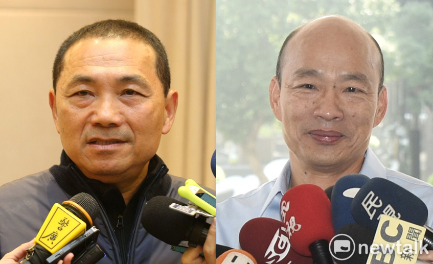 週刊今（26日）爆料，韓國瑜與侯友宜本相約不出席總統就職典禮，最後卻遭侯放鳥，對此感到無言。 圖：新頭殼合成圖