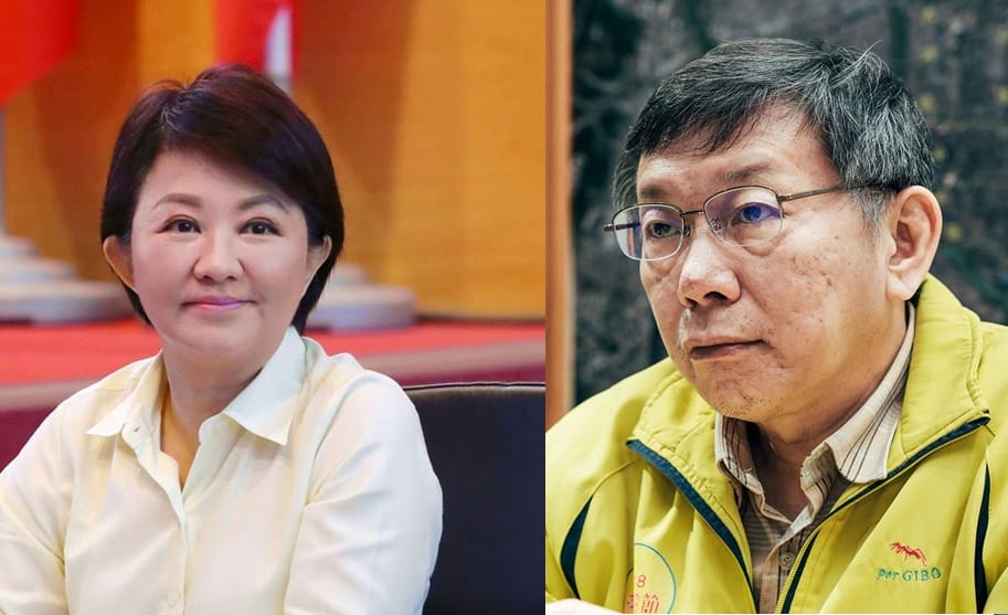 台北市長柯文哲與台中市長盧秀燕 圖:Newtalk合成