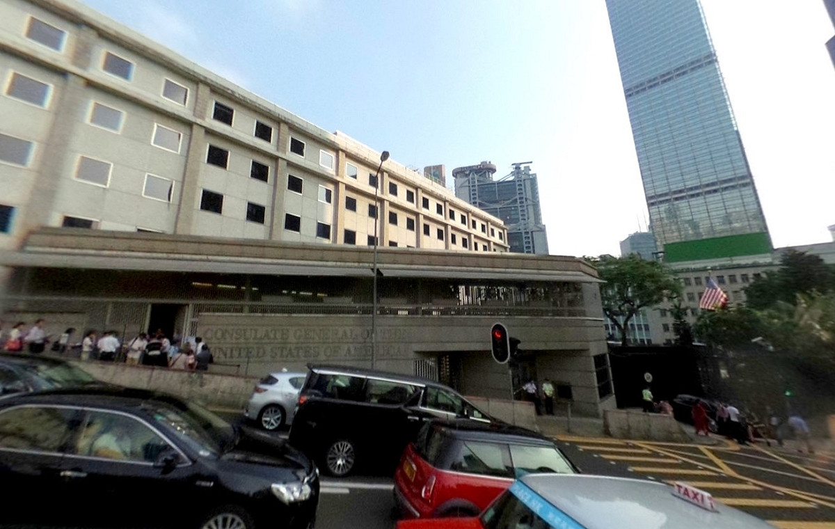 美國政府將出售在香港的部分房產，總價粗估高達100億港元。(圖為美國駐港總領事館) 圖：翻攝自Google地圖