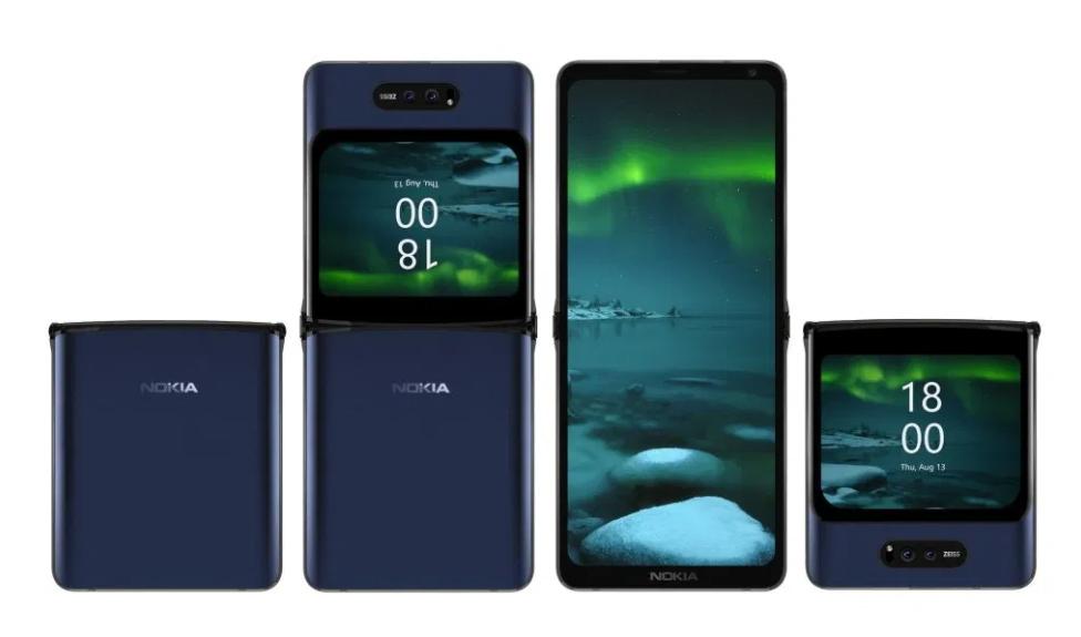 外媒公布國外網友繪製的想像中Nokia摺疊手機概念圖，外型集結了三星Galaxy Z Flip和Nokia 2720的特色。 圖：截取自國外科技網站《NokiaMob》