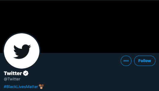 Twitter更換全黑封面照片。 圖：翻攝自Twitter官方推特