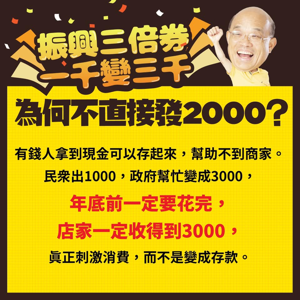 為何不直接發2000元？ 圖：翻攝王浩宇臉書