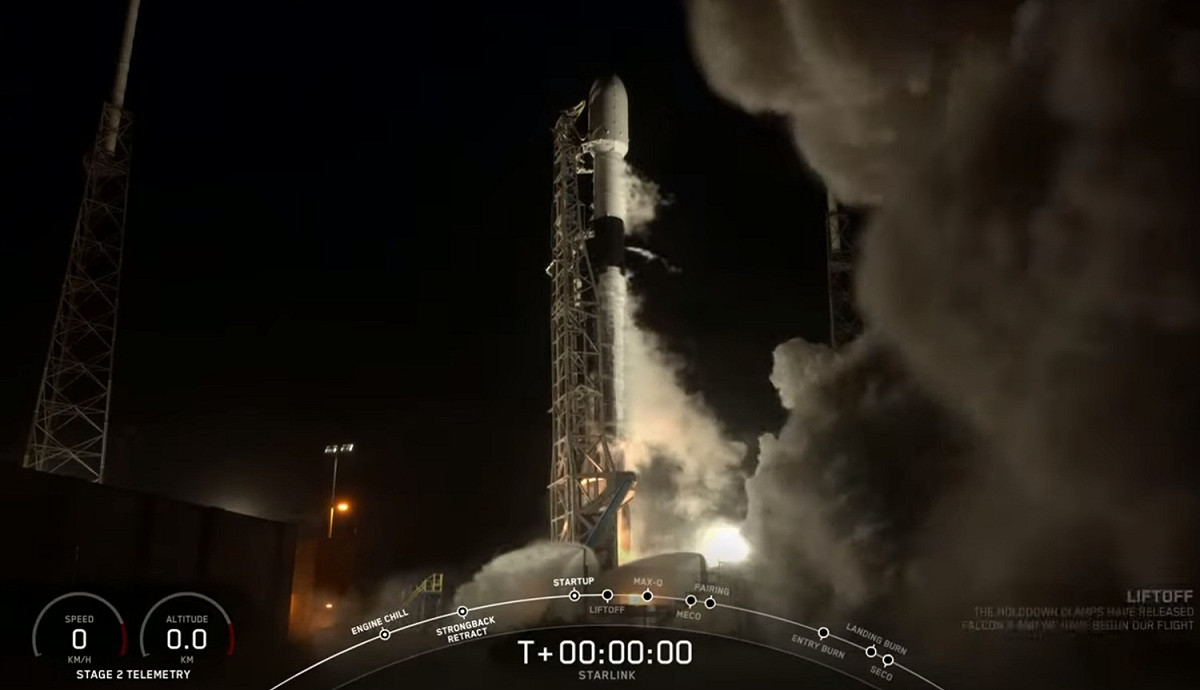 SpaceX的五度回收火箭順利發射。 圖：取自SpaceX的youtube
