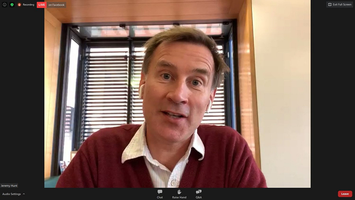 英國前外相Jeremy Hunt 圖:擷取自twitter