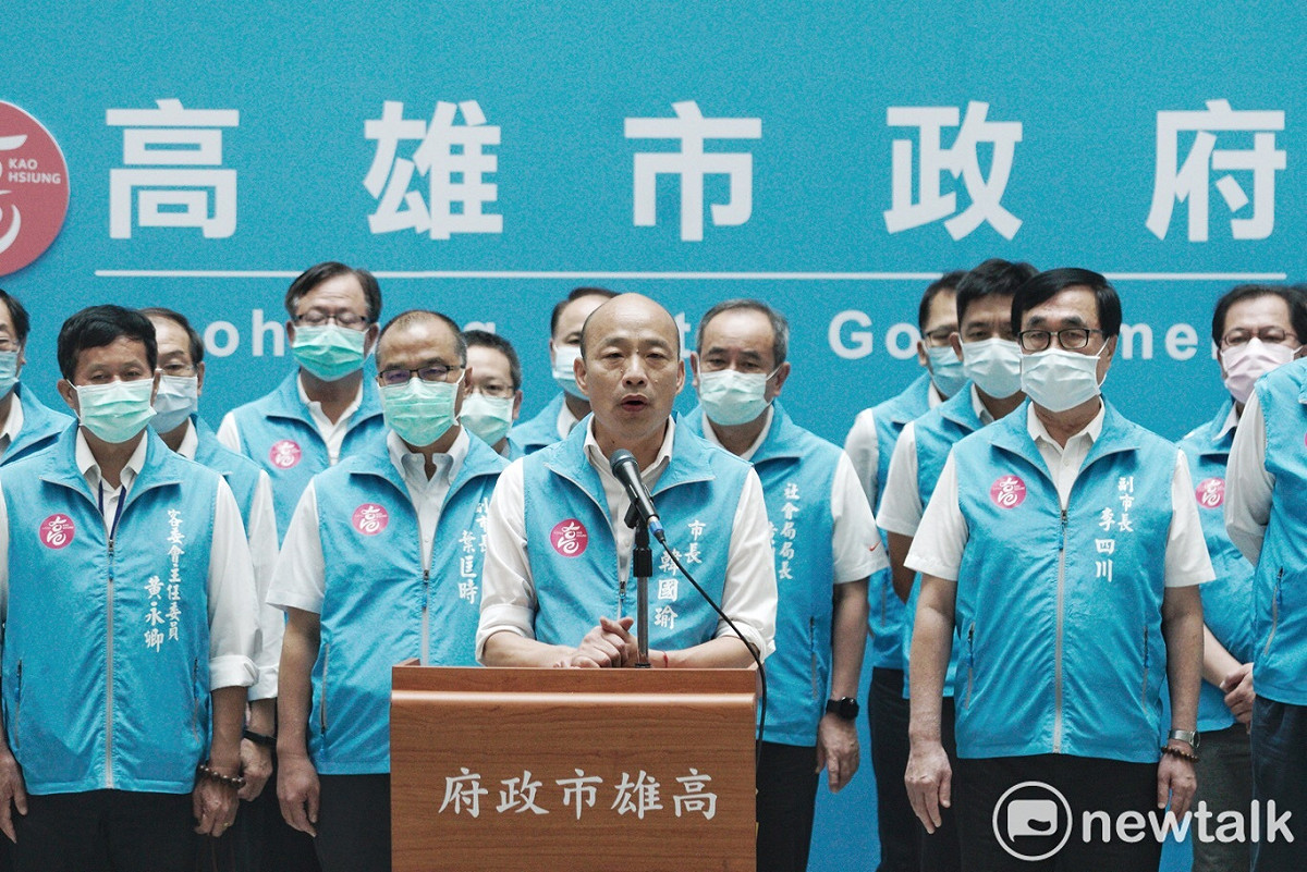 高雄市長韓國瑜和市府團隊。 圖：張良一/攝