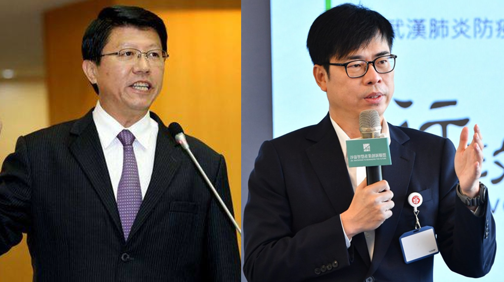 韓粉主張「來龍去邁」，力拱謝龍介（左）參選，迎戰陳其邁（右）。 圖：新頭殼合成