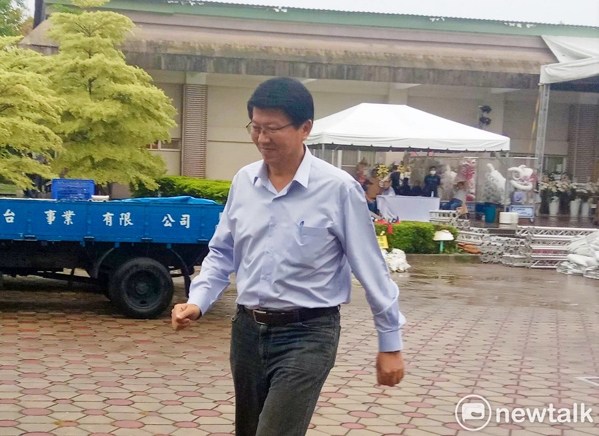 國民黨台南市黨部主委謝龍介到場致意。 圖：孫家銘／攝