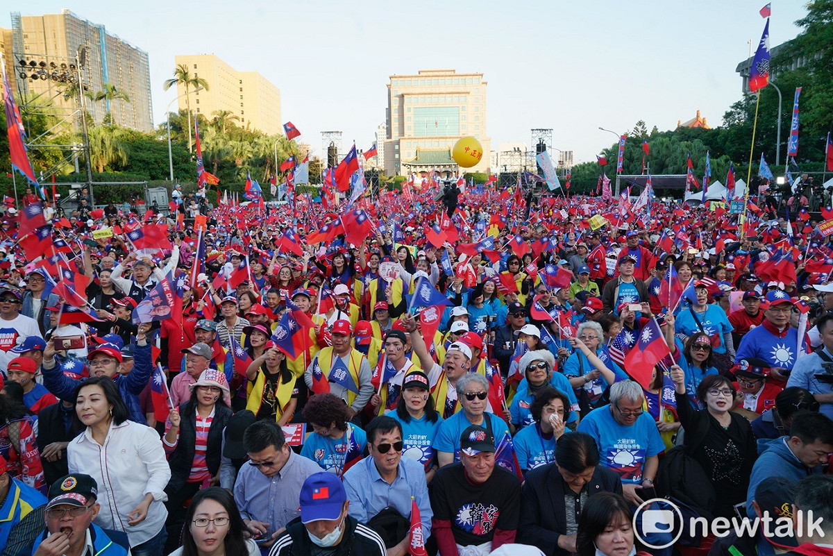 圖為韓國瑜凱道造勢資料照。 圖：張良一 / 攝