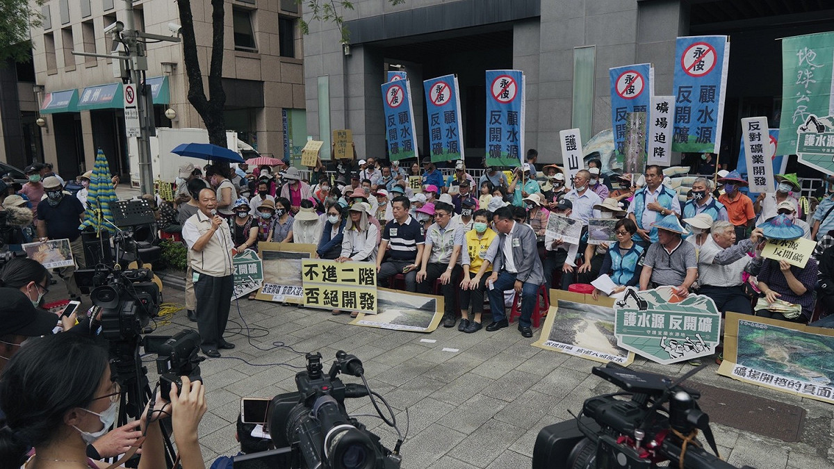 宜蘭縣副縣長林建榮表達反對採礦，守護宜蘭水源與民眾身家安全。 圖：地球公民基金會提供