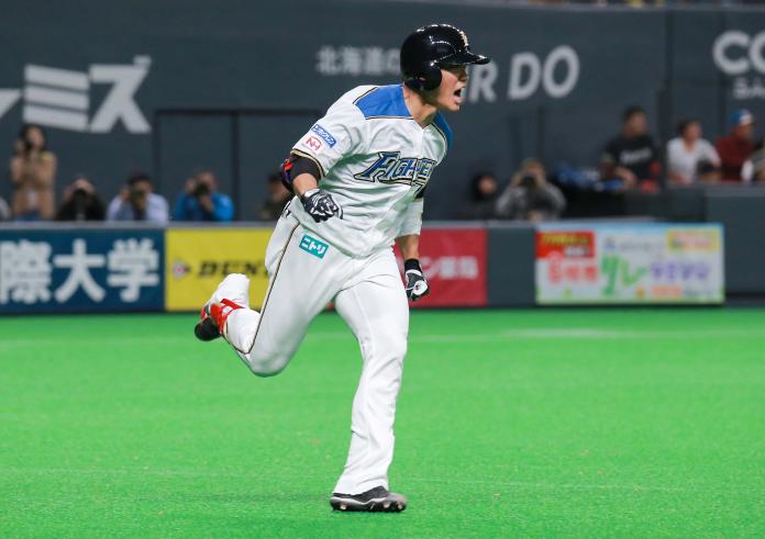 北海道火腿鬥士隊外野手王柏融。 圖／記者葉政勳攝 , 2019.03.30