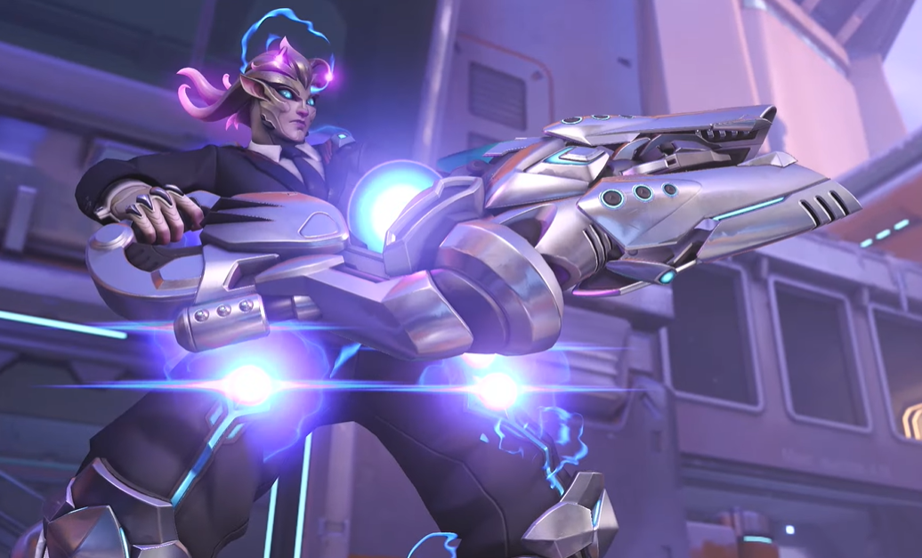 《鬥陣特攻》OWL 2019 MVP Sinatraa冠軍傳奇造型「外星人」札莉雅終於登場。 圖：翻攝自YouTube