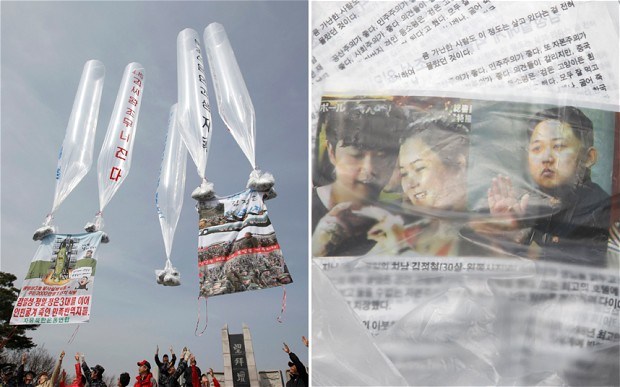 韓國與朝鮮的空投傳單行動你來我往，2015年曾因此一度發生衝突，圖為韓國空投的宣傳物品。 圖：翻攝自Vos Iz Neias