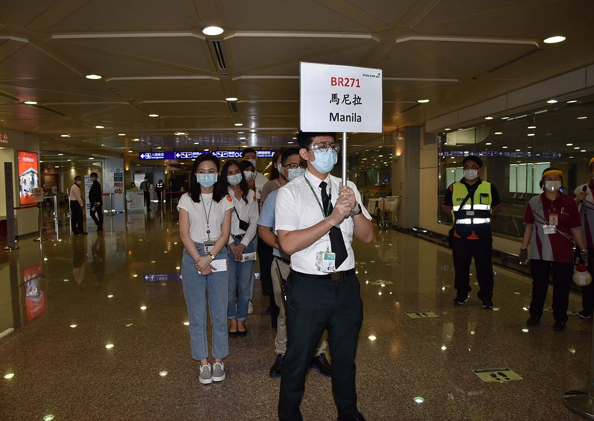 桃園機場昨天模擬演練轉機流程。 圖：桃園機場公司／提供
